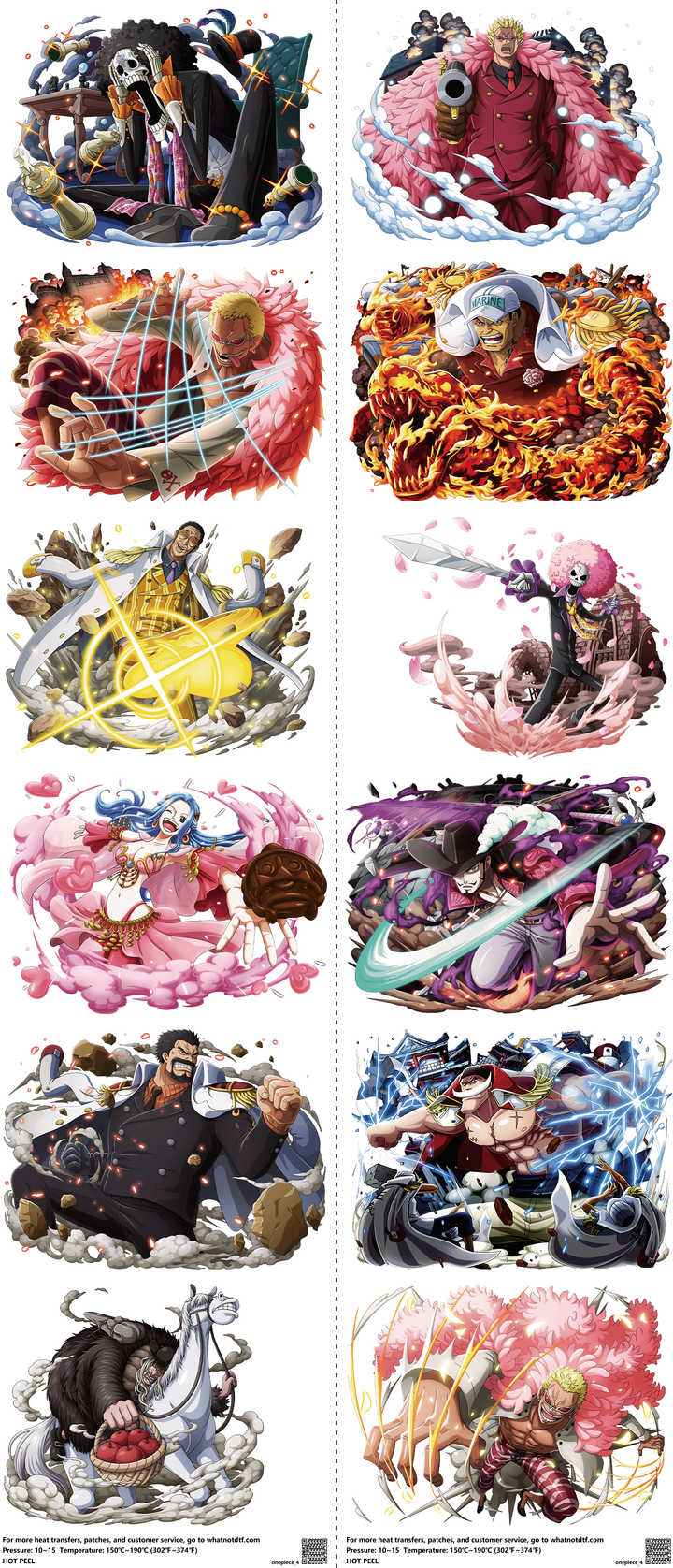 Anime-Inspired Art mixed-style heat transfer design set on a 23.5 by 53 inch sheet