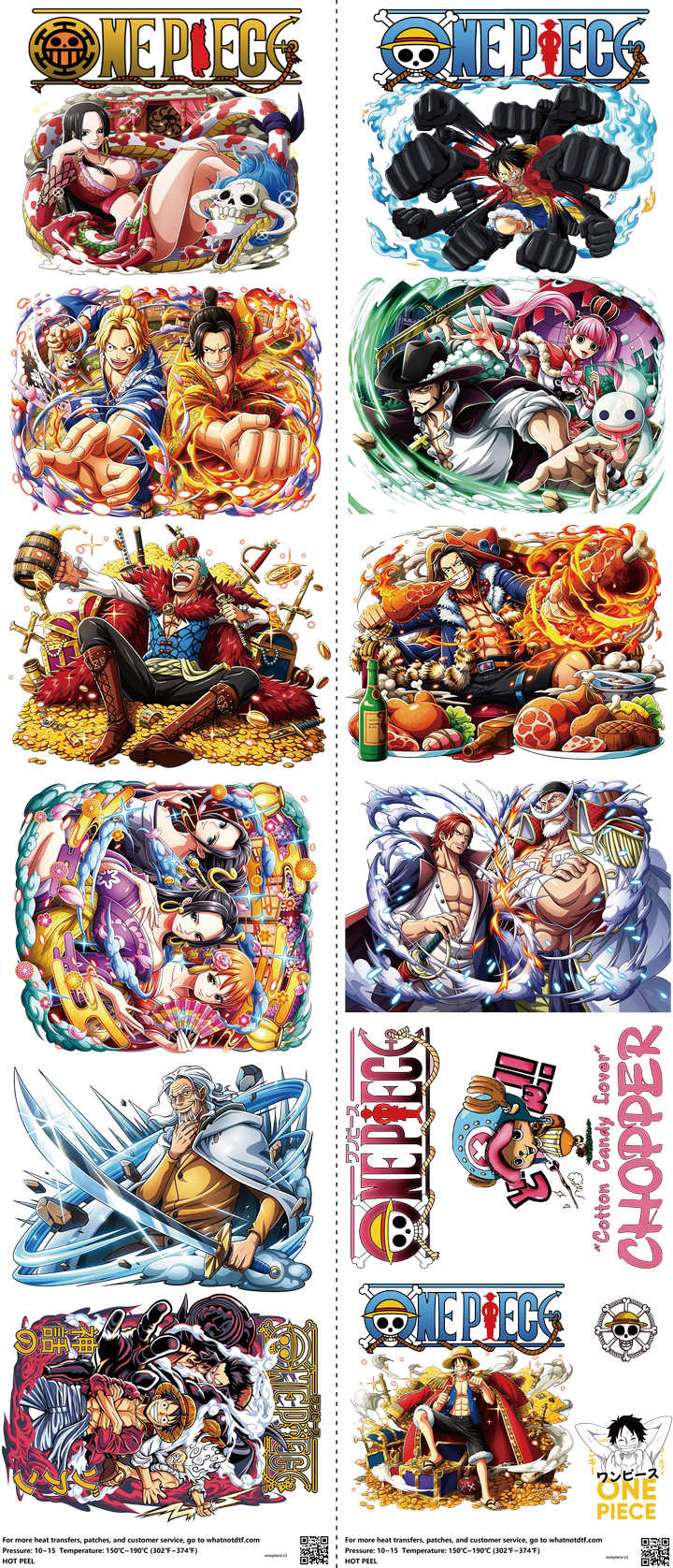 Anime-Inspired Art mixed-style heat transfer design set on a 23.5 by 53 inch sheet
