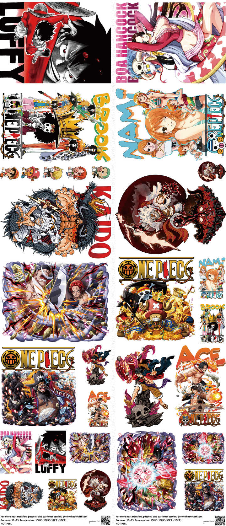 Anime-Inspired Art mixed-style heat transfer design set on a 23.5 by 53 inch sheet