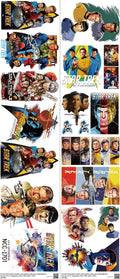 Screen-Inspired Art mixed-style heat transfer design set on a 23.5 by 53 inch sheet