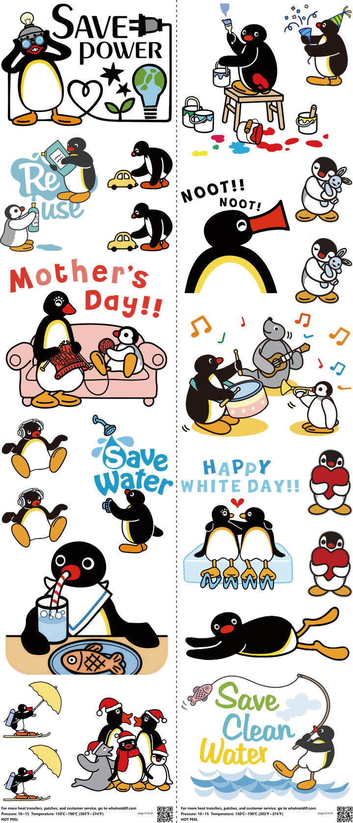 Kids Cartoon Style mixed-style heat transfer design set on a 23.5 by 53 inch sheet