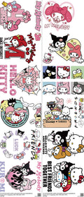 Cute Character Style mixed-style heat transfer design set on a 23.5 by 53 inch sheet