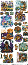 Classic Cartoon Style mixed-style heat transfer design set on a 23.5 by 53 inch sheet