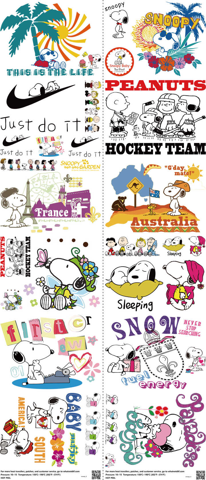 Classic Cartoon Style mixed-style heat transfer design set on a 23.5 by 53 inch sheet