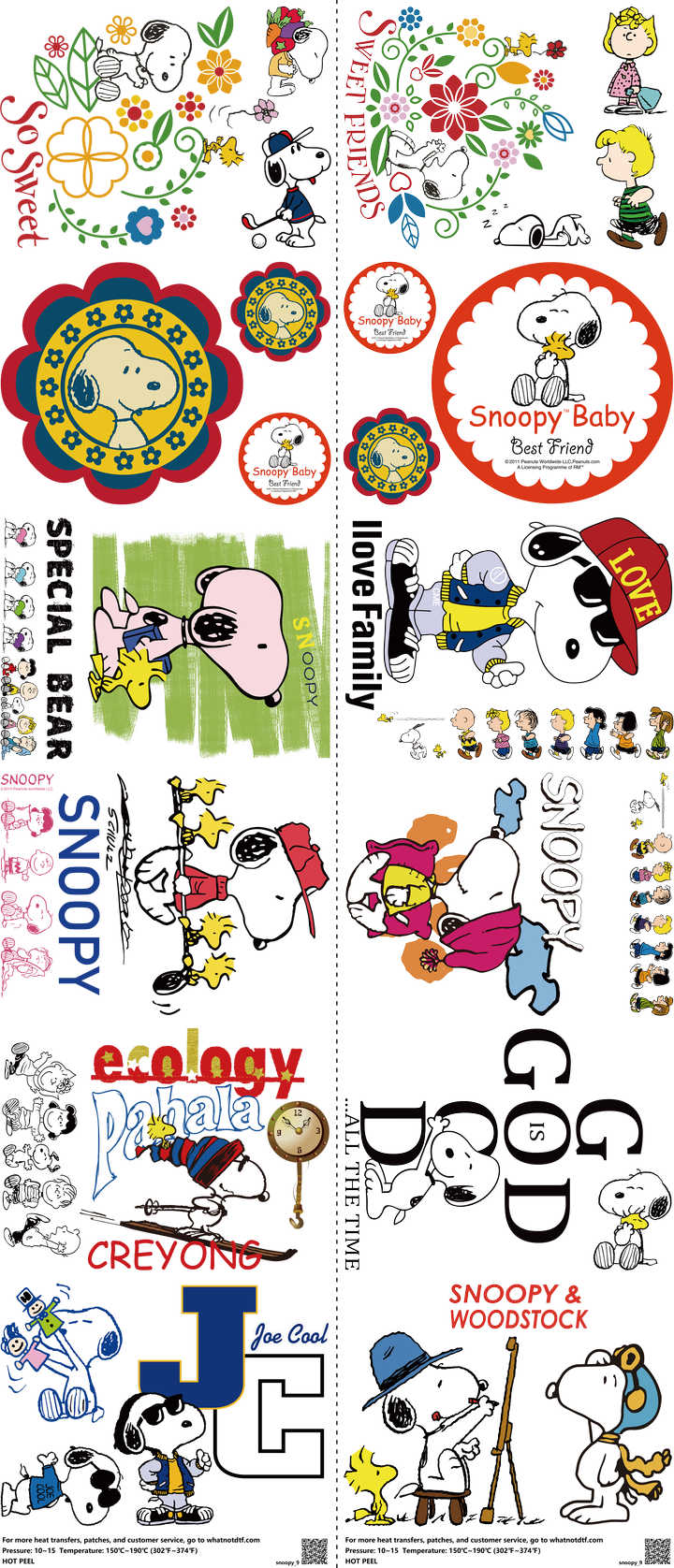 Classic Cartoon Style mixed-style heat transfer design set on a 23.5 by 53 inch sheet
