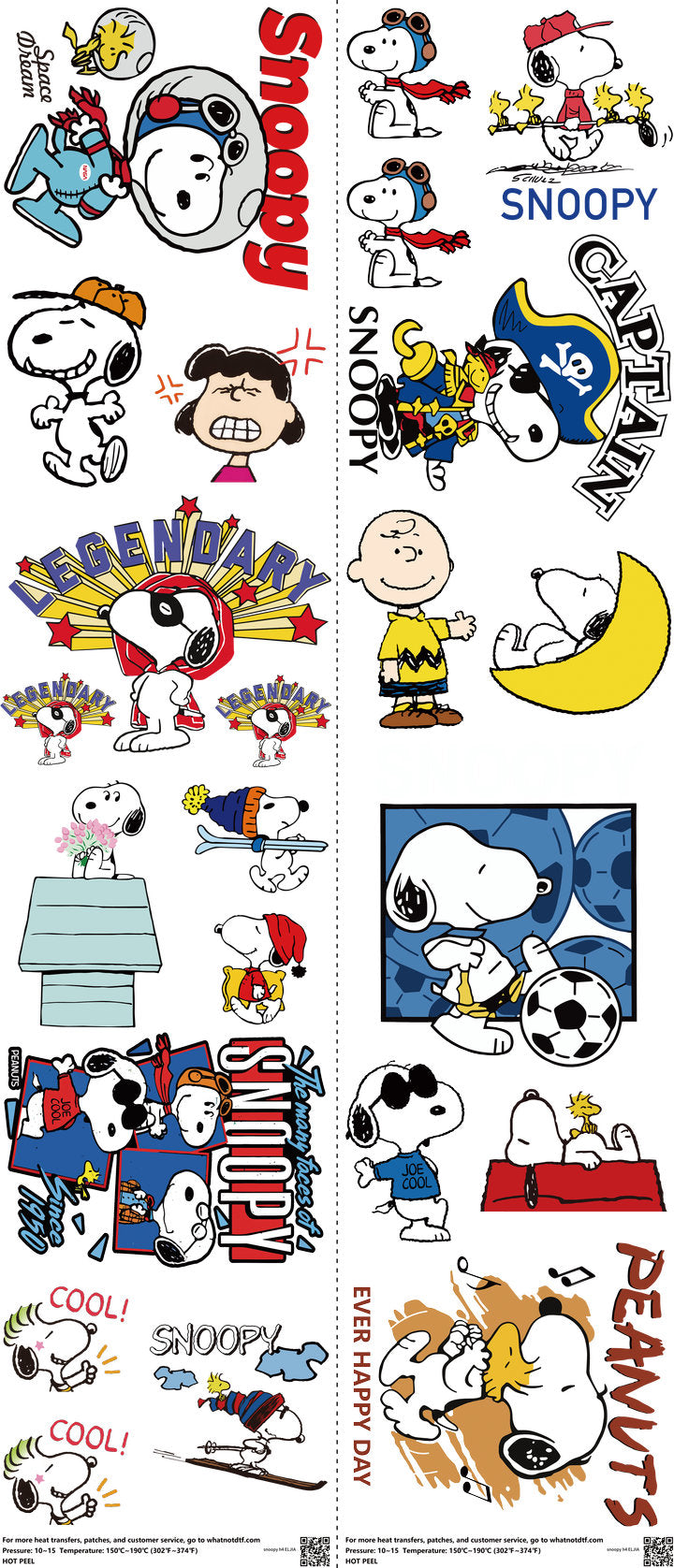 Classic Cartoon Style mixed-style heat transfer design set on a 23.5 by 53 inch sheet