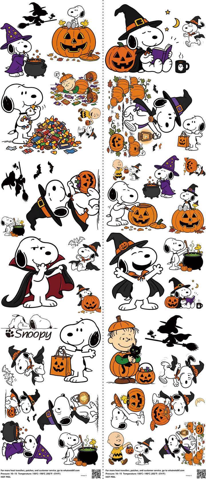 Classic Cartoon Style mixed-style heat transfer design set on a 23.5 by 53 inch sheet