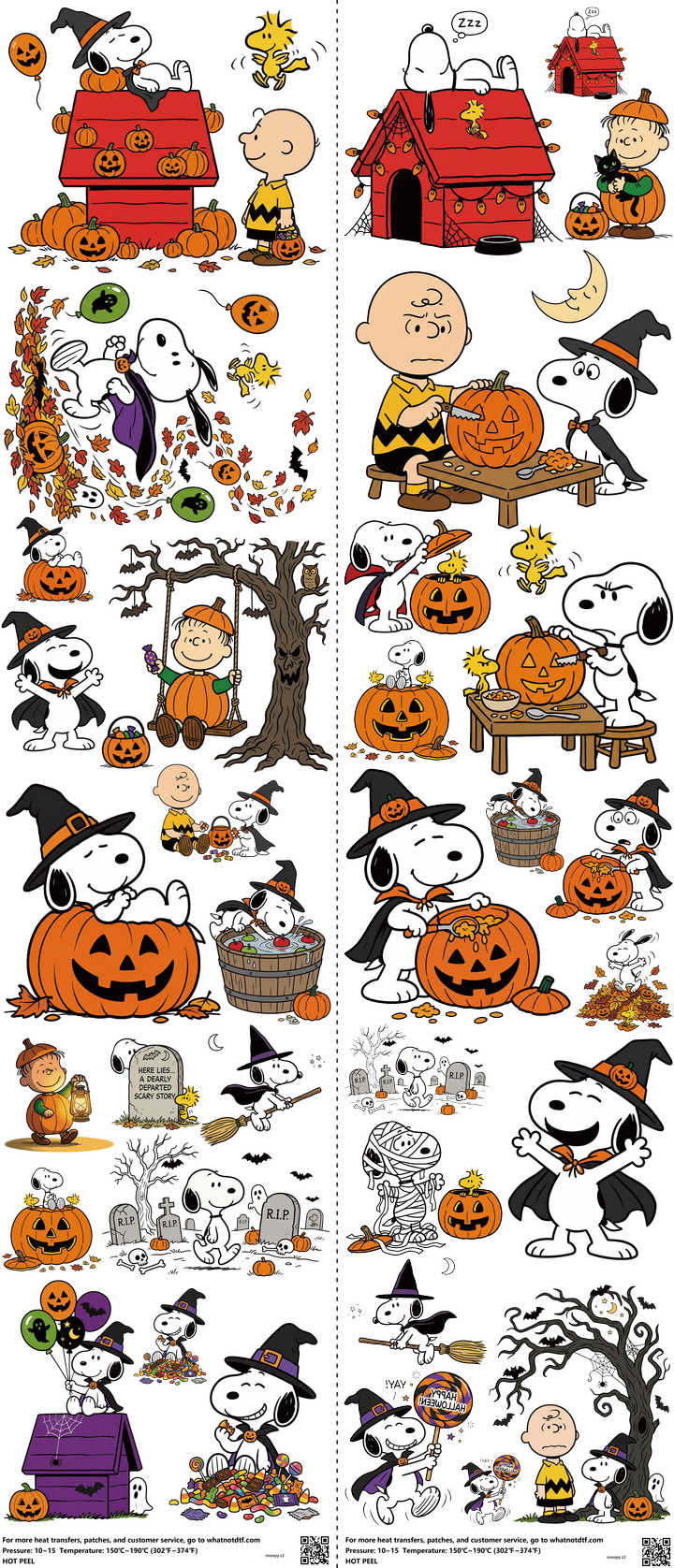 Classic Cartoon Style mixed-style heat transfer design set on a 23.5 by 53 inch sheet