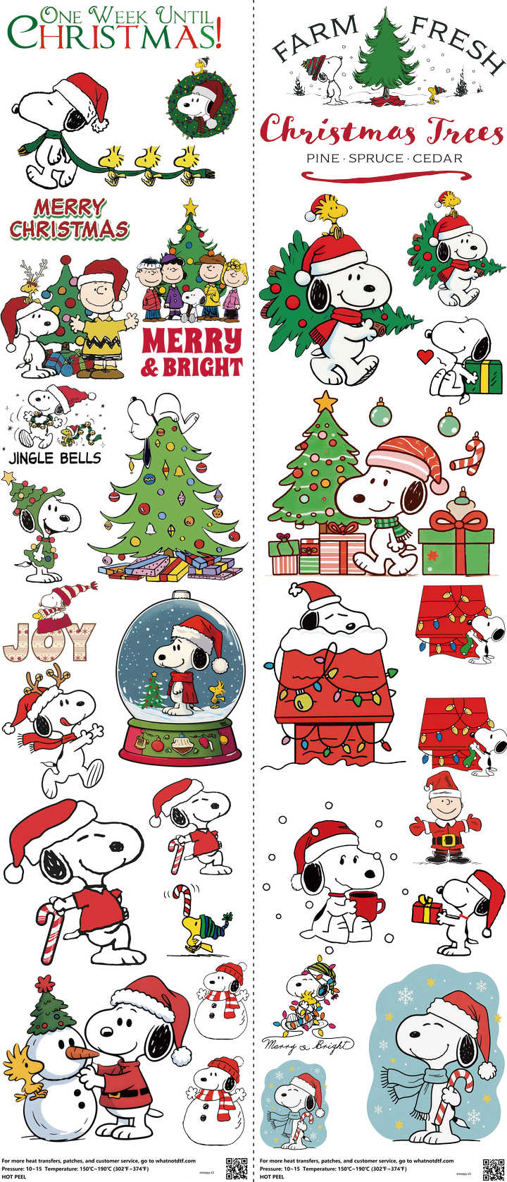 Classic Cartoon Style mixed-style heat transfer design set on a 23.5 by 53 inch sheet