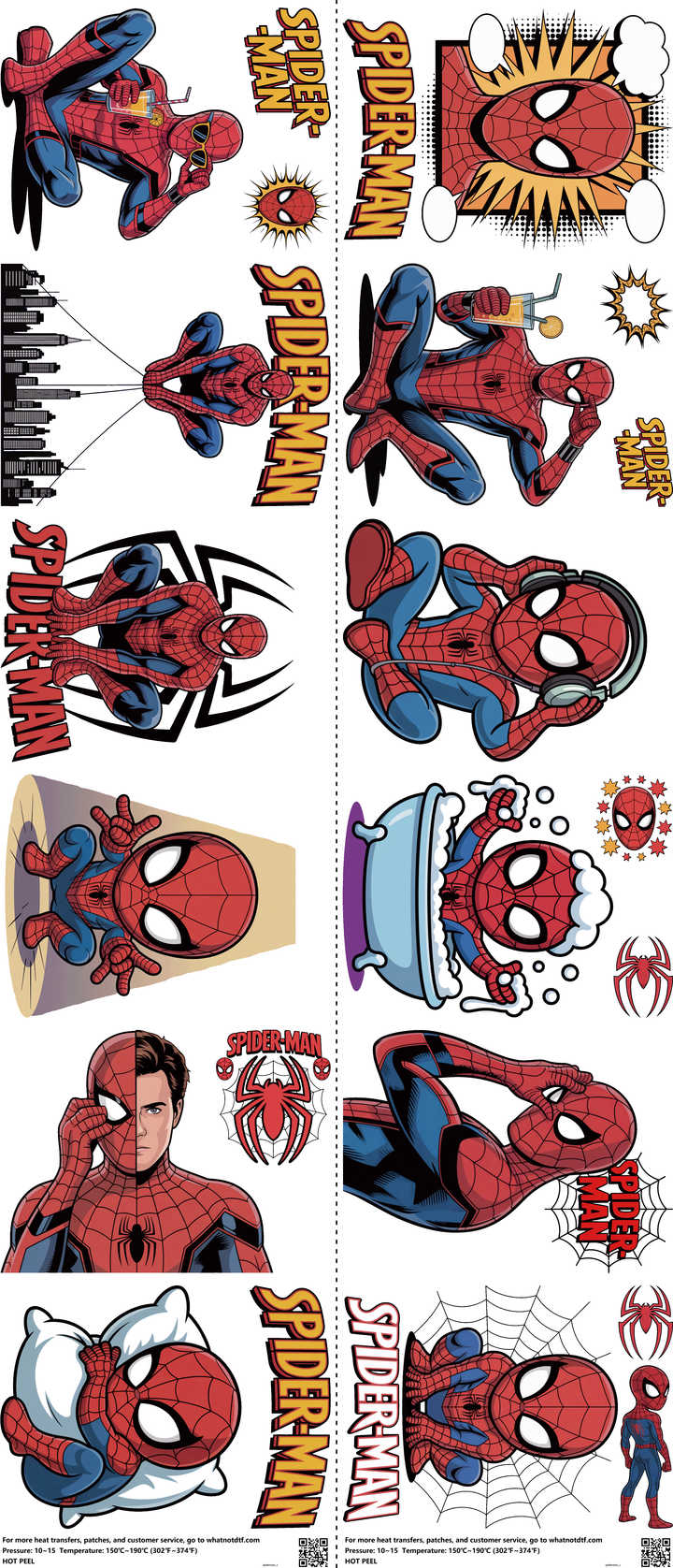 Hero-Inspired Art mixed-style heat transfer design set on a 23.5 by 53 inch sheet