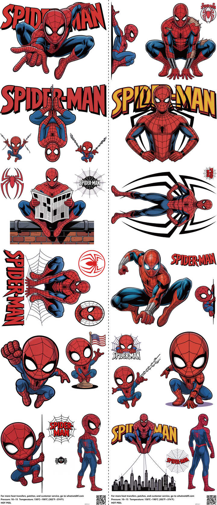 Hero-Inspired Art mixed-style heat transfer design set on a 23.5 by 53 inch sheet