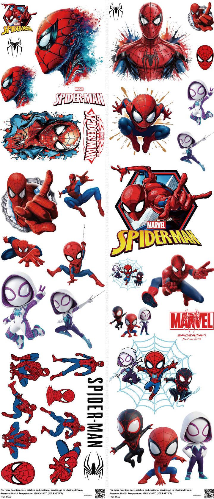Hero-Inspired Art mixed-style heat transfer design set on a 23.5 by 53 inch sheet
