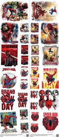 Hero-Inspired Art mixed-style heat transfer design set on a 23.5 by 53 inch sheet