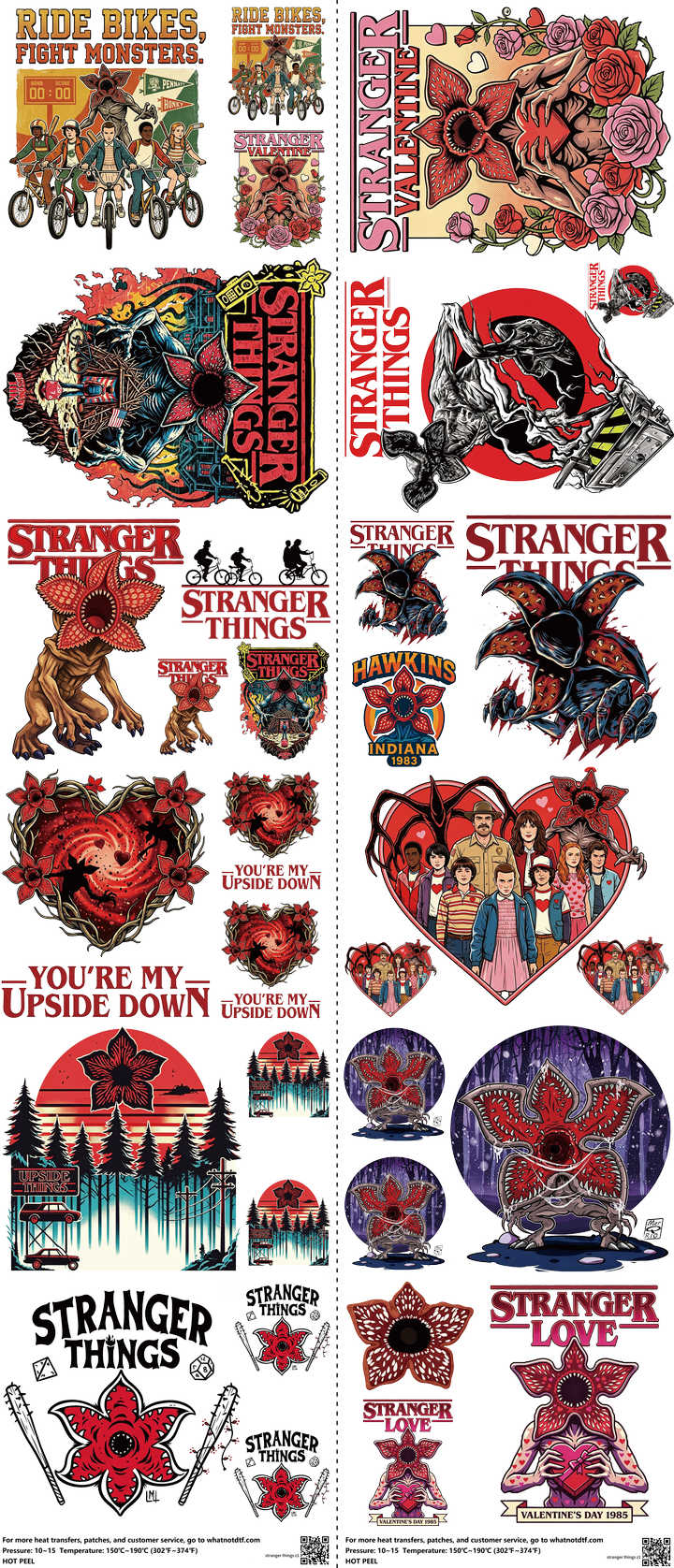 Screen-Inspired Art mixed-style heat transfer design set on a 23.5 by 53 inch sheet