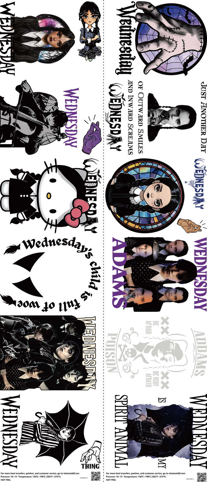 Screen-Inspired Art mixed-style heat transfer design set on a 23.5 by 53 inch sheet