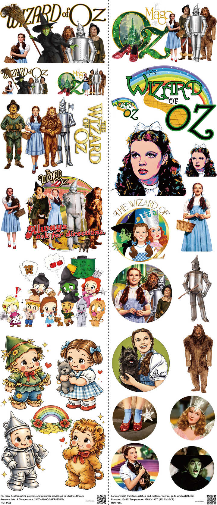 Screen-Inspired Art mixed-style heat transfer design set on a 23.5 by 53 inch sheet