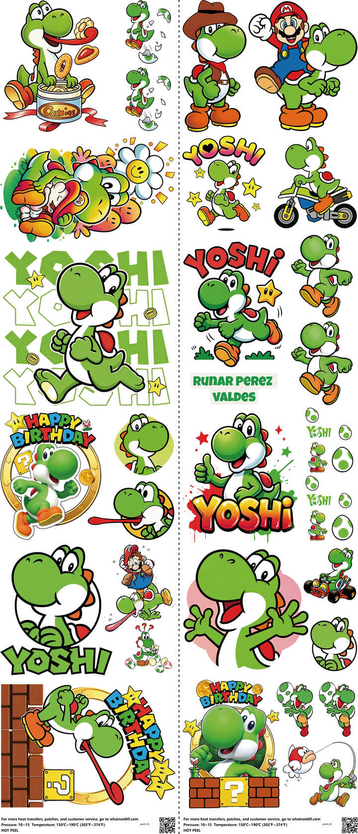 Anime-Inspired Art mixed-style heat transfer design set on a 23.5 by 53 inch sheet