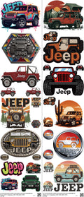 Automotive Style mixed-style heat transfer design set on a 23.5 by 53 inch sheet