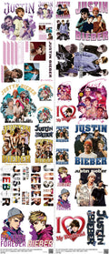 Music-Inspired Art mixed-style heat transfer design set on a 23.5 by 53 inch sheet