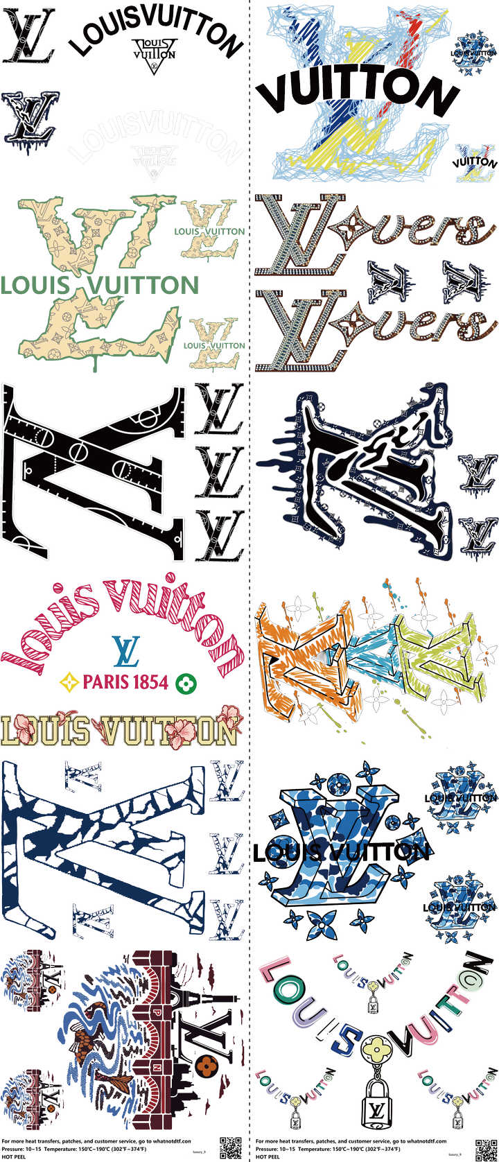 Streetwear Style mixed-style heat transfer design set on a 23.5 by 53 inch sheet