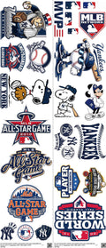 Baseball mixed-style heat transfer design set on a 23.5 by 53 inch sheet
