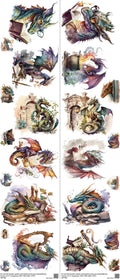 Magic Dragon mixed-style heat transfer design set on a 23.5 by 53 inch sheet
