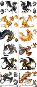 Magic Dragon mixed-style heat transfer design set on a 23.5 by 53 inch sheet