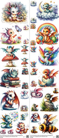 Magic Dragon Z1 mixed-style heat transfer design set on a 23.5 by 53 inch sheet