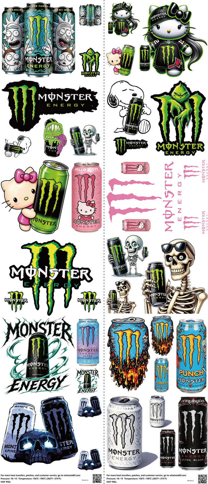Food & Drink Style mixed-style heat transfer design set on a 23.5 by 53 inch sheet