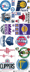 Basketball mixed-style heat transfer design set on a 23.5 by 53 inch sheet