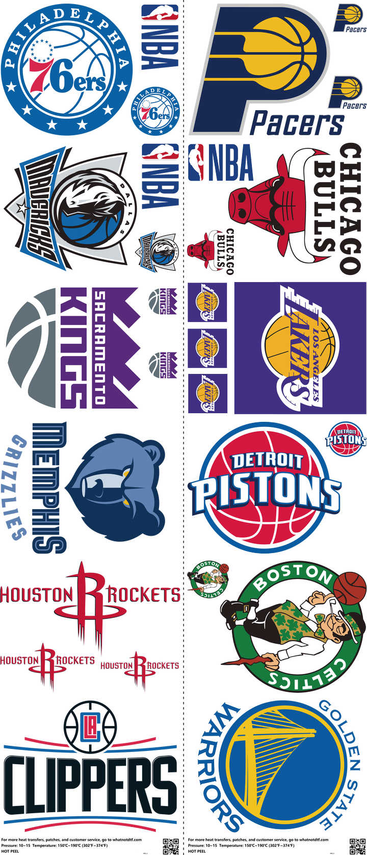 Basketball mixed-style heat transfer design set on a 23.5 by 53 inch sheet