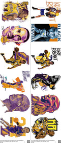 Basketball mixed-style heat transfer design set on a 23.5 by 53 inch sheet
