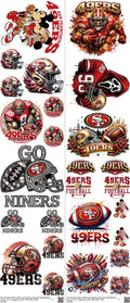 Pro Football mixed-style heat transfer design set on a 23.5 by 53 inch sheet