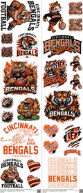 Pro Football mixed-style heat transfer design set on a 23.5 by 53 inch sheet