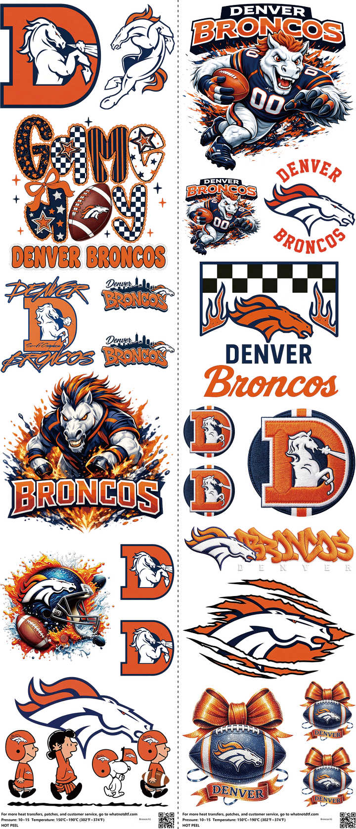 Pro Football mixed-style heat transfer design set on a 23.5 by 53 inch sheet