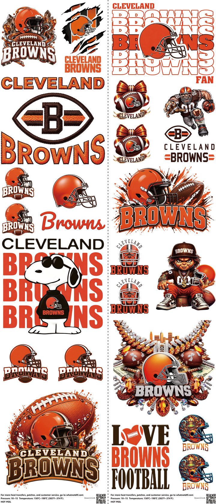 Pro Football mixed-style heat transfer design set on a 23.5 by 53 inch sheet