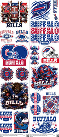 Pro Football mixed-style heat transfer design set on a 23.5 by 53 inch sheet