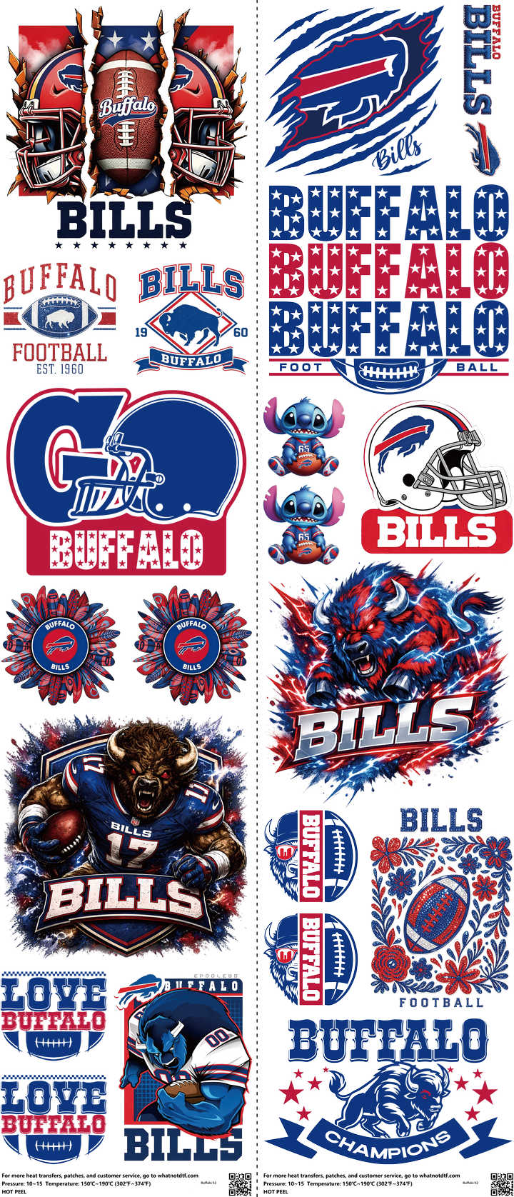 Pro Football mixed-style heat transfer design set on a 23.5 by 53 inch sheet