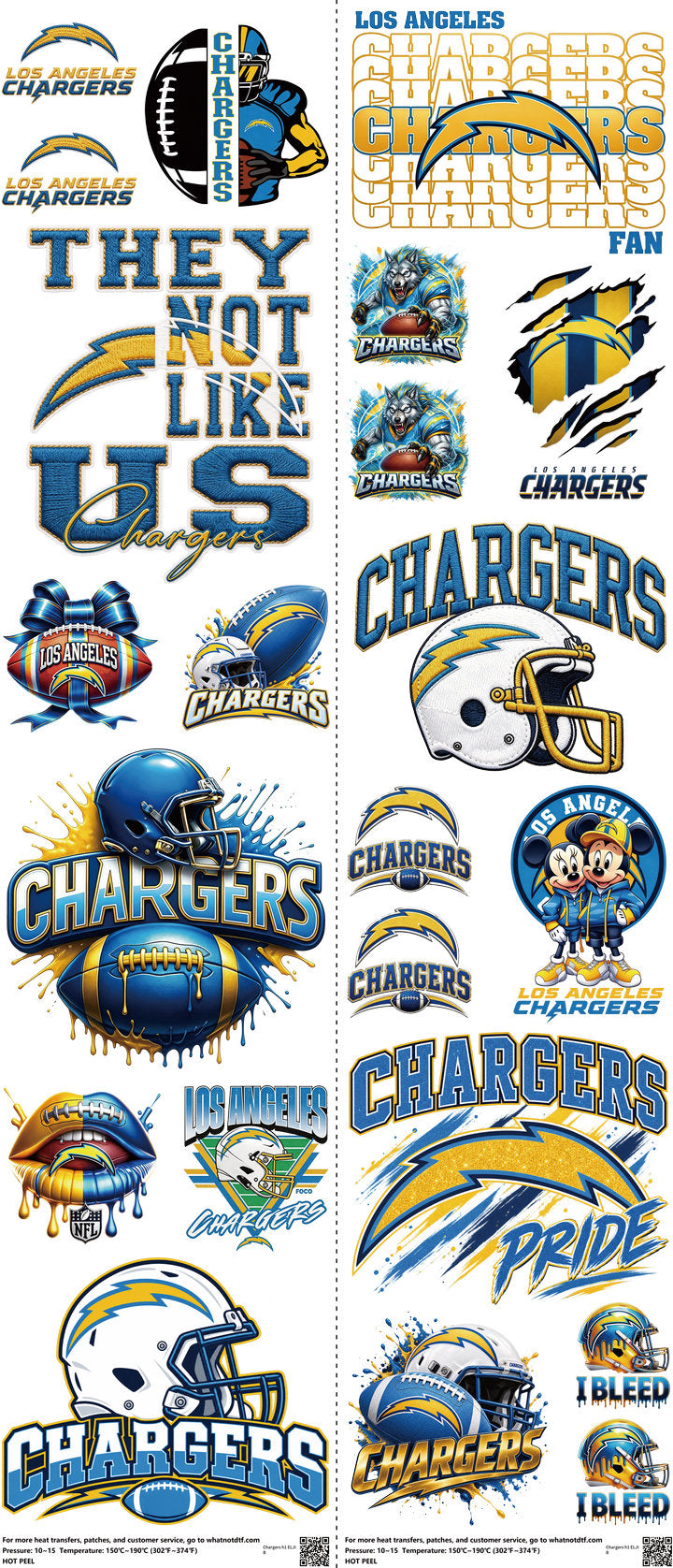 Pro Football mixed-style heat transfer design set on a 23.5 by 53 inch sheet
