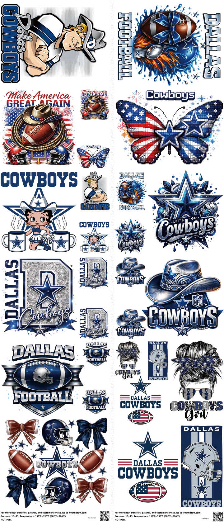 Pro Football mixed-style heat transfer design set on a 23.5 by 53 inch sheet