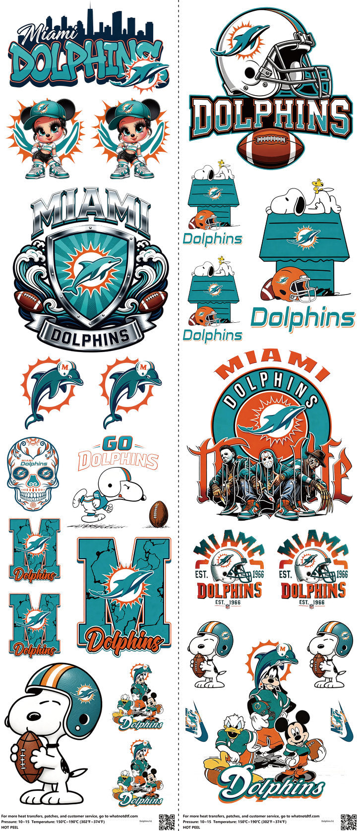 Pro Football mixed-style heat transfer design set on a 23.5 by 53 inch sheet