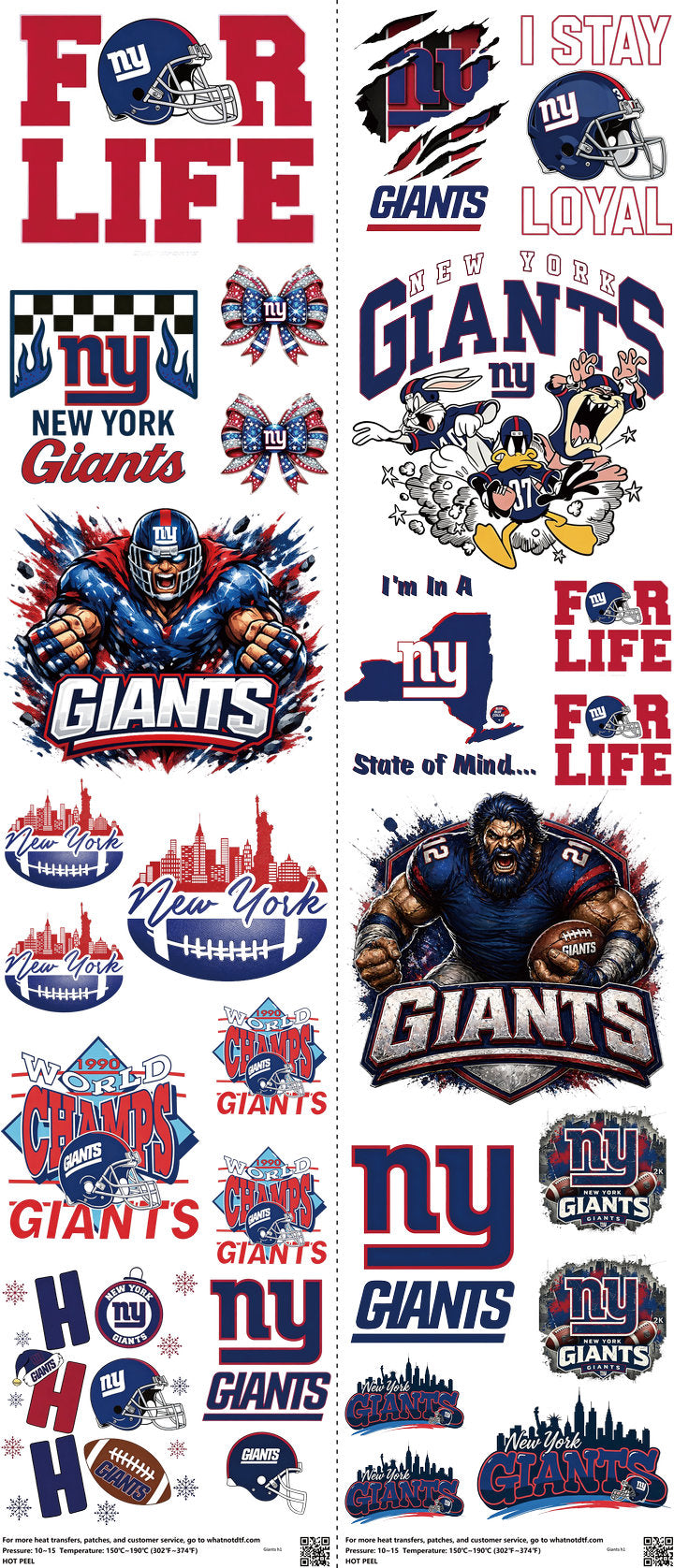 Pro Football mixed-style heat transfer design set on a 23.5 by 53 inch sheet