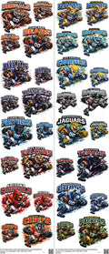 Pro Football mixed-style heat transfer design set on a 23.5 by 53 inch sheet