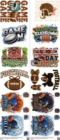 Pro Football mixed-style heat transfer design set on a 23.5 by 53 inch sheet