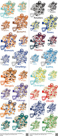 Pro Football mixed-style heat transfer design set on a 23.5 by 53 inch sheet