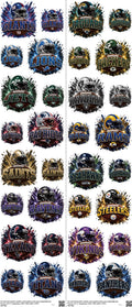 Pro Football mixed-style heat transfer design set on a 23.5 by 53 inch sheet