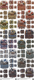 Pro Football mixed-style heat transfer design set on a 23.5 by 53 inch sheet