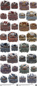 Pro Football mixed-style heat transfer design set on a 23.5 by 53 inch sheet
