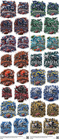 Pro Football mixed-style heat transfer design set on a 23.5 by 53 inch sheet