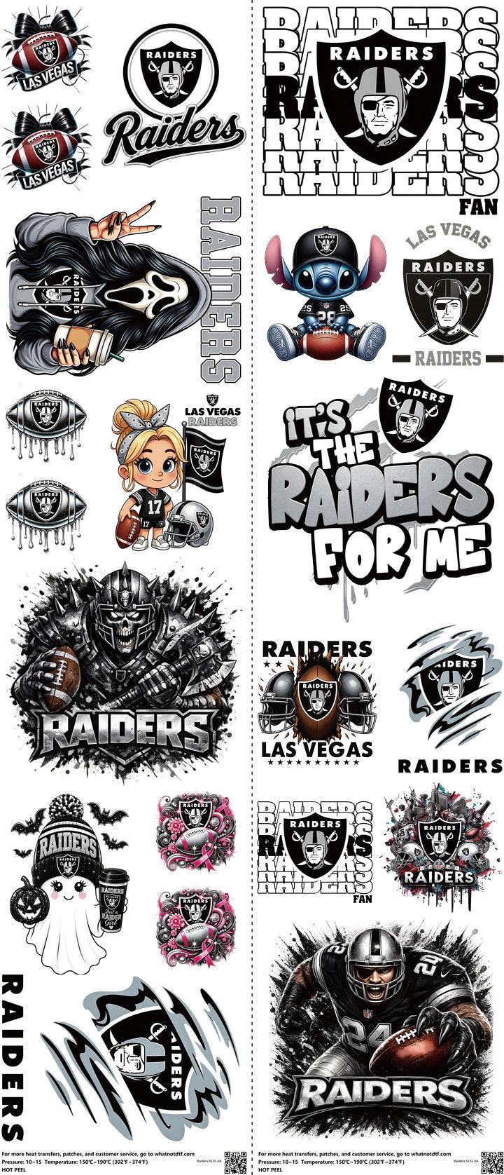Pro Football mixed-style heat transfer design set on a 23.5 by 53 inch sheet